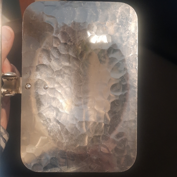 Vtg Continental Silver Silent Butler Hammered Aluminum Flip Top Crumb Catcher - Picture 8 of 9